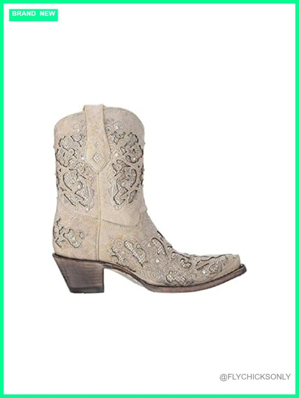 Corral Snip Toe Embroidered Glitter Inlay Crystals Wedding Cowboy Boots